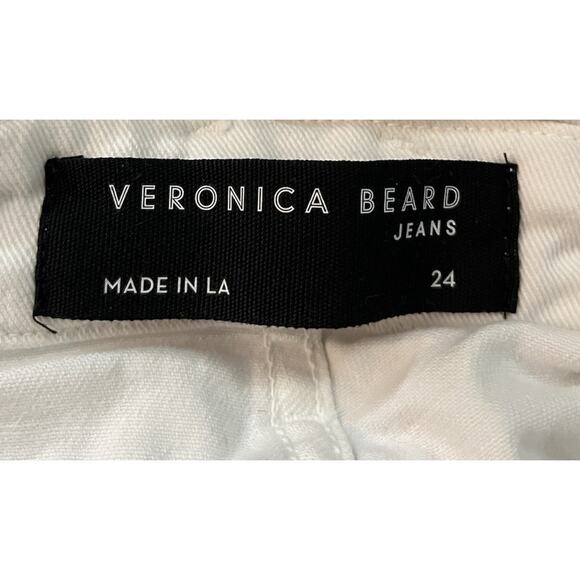 Veronica Beard Jeans White Nori Extra High Rise Tie Waist Women's Shorts Size 24 - Picture 3 of 6